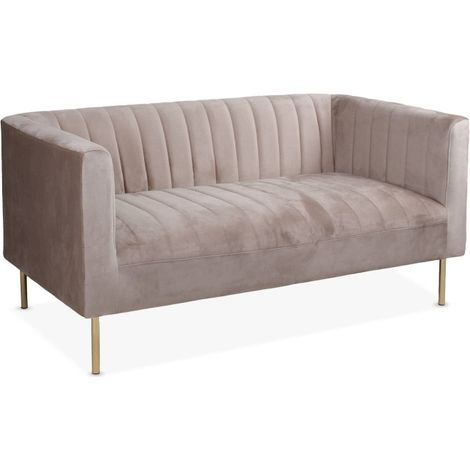 Canapé 2 Places Velours "Taylor" 150cm Taupe (1/5)