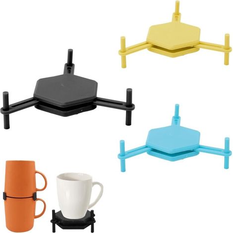 Empileur de Tasses à Café 3 Pièces Organisateur de Mugs Empilable pour Armoire de Cuisine Solution Gain de Place