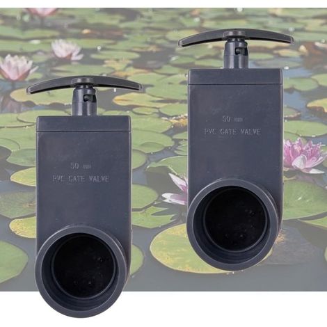 Lot de 2 vannes guillotine PVC 50 mm pour bassin de jardin