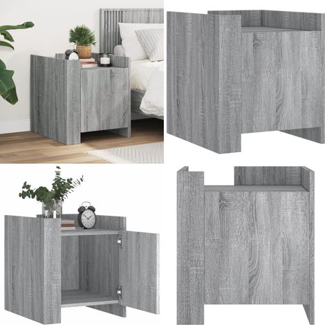 Nachttisch Grau Sonoma 45x50x50 cm Holzwerkstoff - Nachttisch - Beistelltisch - Wohnzimmerschreibtisch - Grau Sonoma - Holzwerkstoff - Home & Living (1/5)