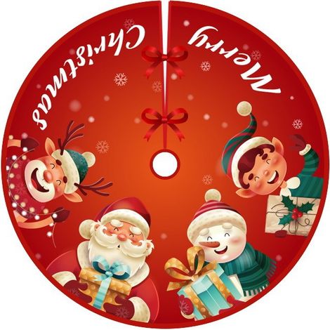 Jupe de sapin de Noël, 2 pièces de tapis de sapin de Noël de 90 cm de diamètre, décoration de sapin de Noël, décoration de la maison (1/5)