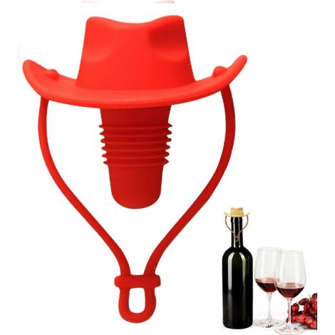 Bouchon de vin en silicone en forme de chapeau de cowboy, étanche et amusant, édition limitée 2025.-AquaForge (1/5)