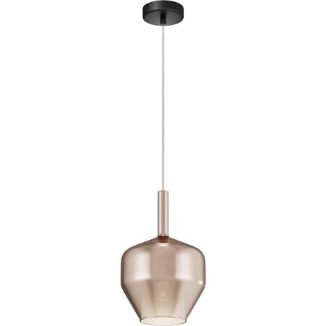 Maytoni Duality Lampadario moderno a sospensione a cupola da 20 cm, nero, paralume dorato 1xE27 (1/5)