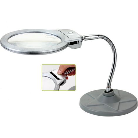 Lente d'ingrandimento da tavolo con luce led alimentata a batteria Zd-126-1