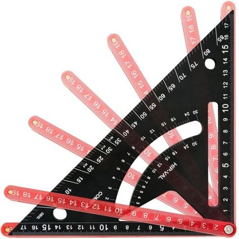 Équerre de charpentier, équerre de traçage combinée pour charpentiers, règle triangulaire réglable pour mesurer les angles, accessoires de menuiserie pour le bricolage et la construction