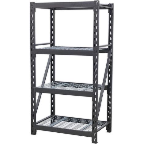 Sealey Heavy-Duty Racking Unit with 4 Mesh Shelves 640kg Capacity Per Level AP6372