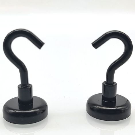 Crochets magnétiques, (lot de 6-noir), 25Lbs Strong Heavy Duty Cruise Magnet S-Hooks pour salle de classe, réfrigérateur, suspension, cabines, grill, cuisine, garage, lieu de travail et bureau, etc. (1/4)