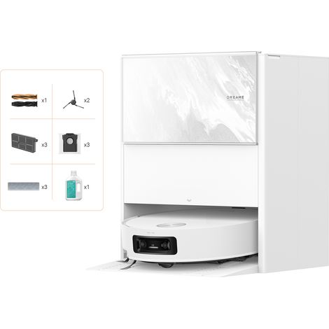 Dreame – Saugroboter mit 25.000 Pa Saugkraft – Innovative Wischwalze mit Frischwasserreinigung – Überwindet 6 cm hohe Schwellen – Für Teppiche und Hartböden (1/5)