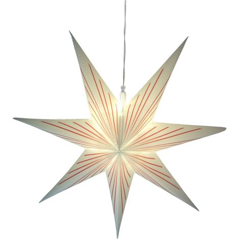 LED Weihnachtsstern 60cm rot weiß Adventsstern Leuchtstern Weihnachtsdeko Deko  - weiss (1/2)