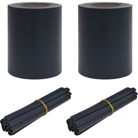 Clôtures de jardin,Barrière de jardin 2 pcs PVC 35x0,19 m Gris foncé mat CFW59730 (1/5)