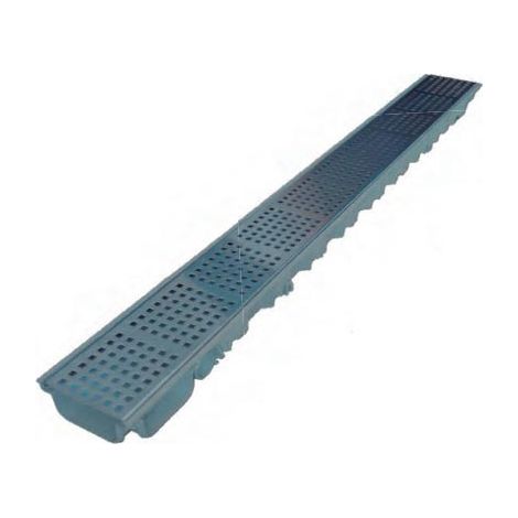 Kit Canaleta Pegasus One Gris + Rejilla Inox 304 - DAKOTA Modelo: Kit Canaleta Pegasus One Gris + Rejilla Inox 304 Ondas
