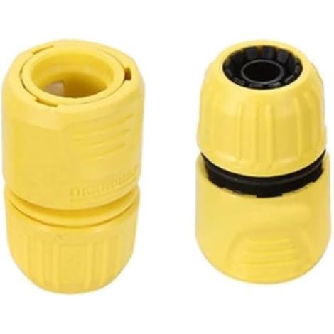 Kit de raccordement rapide pour tuyau jaune avec vanne d'arrêt, adaptateur universel à 4/5 points pour nettoyeurs haute pression K2 K3 K4 K5 K6 K7 et tuyaux d'arrosage (1/4)