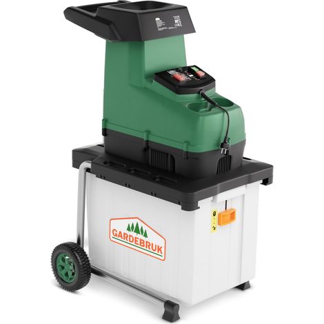 Gardebruk Trituradora silenciosa eléctrica para árboles arbustos ramas de hasta 45mm colector de 60L 3100W máx. jardinería