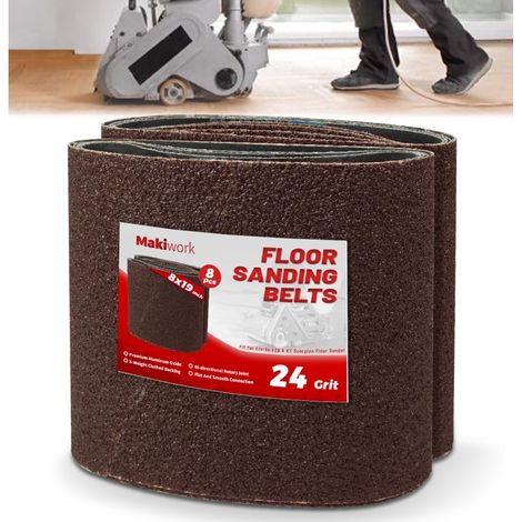 Lot de 10 Bandes Abrasives 200x480 mm Grain 24 Corindon Oxyde d’Aluminium pour Ponceuse à Parquet et Ponceuse à Bande Rénovation Sol Bois (1/5)