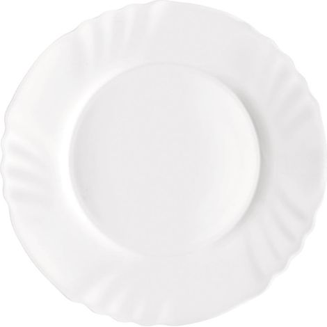 Assiette à Dessert - Lot de 6 - Verre Opale - Résistant Micro-onde - Pour Fruits et Gâteaux - Blanc 19 cm (1/4)
