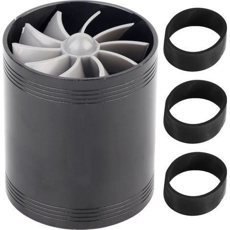 Zoternen Turbonateur d'admission d'air de voiture, Turbine à double ventilateur, Super chargeur, économiseur de carburant, Turbo noir (1/5)