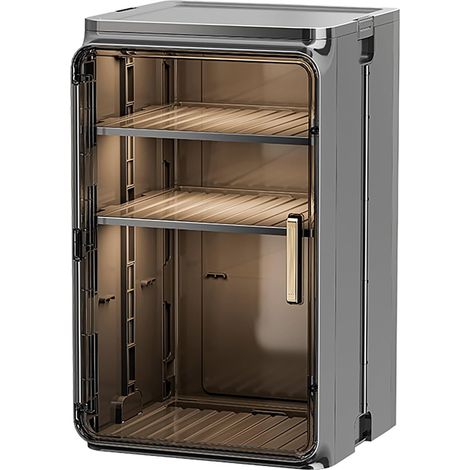 Présentoir à tasses à café, empilable, meuble de rangement de cuisine, porte latérale, convient pour la maison, la cuisine, le bureau, noir (M) (1/5)