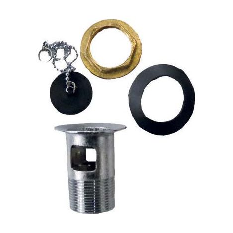 PILETTA SCARICO LAVABO + TROPPO PIENO OTTONE CROMATO 11/4M