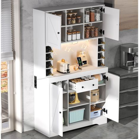 Mobile da cucina alto 105 x 40 x 180 cm in MDF bianco HAVRYA (1/5)