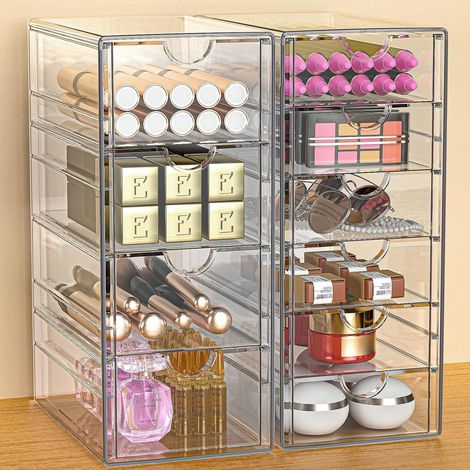 Kosmetik Organizer mit 10 Schubladen Acryl Durchsichtig Organizer Schubladenbox (1/5)