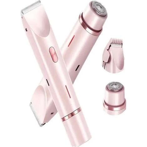 HOXILEELEODual Head Bikini Shaver Women, Comfort 2 en 1 Electric Lady Shaver, Trimmer de cabello eléctrico impermeable IPX7,húmedo(Pink) (1/5)