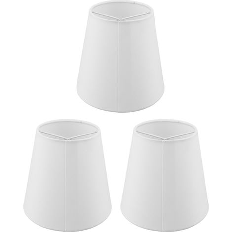 Moderner europäischer Stofflampenschirm, 3er-Set, E14-Klemmfassung, ideal für Kerzenleuchter, zeitgenössischer Stil, elegant und warm. (1/5)