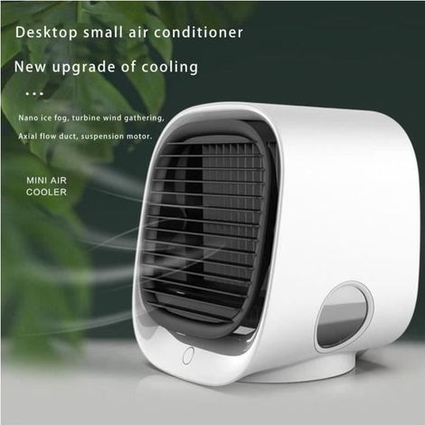 Mini ventilateur de bureau avec veilleuse LED - Blanc-Online Store (1/4)