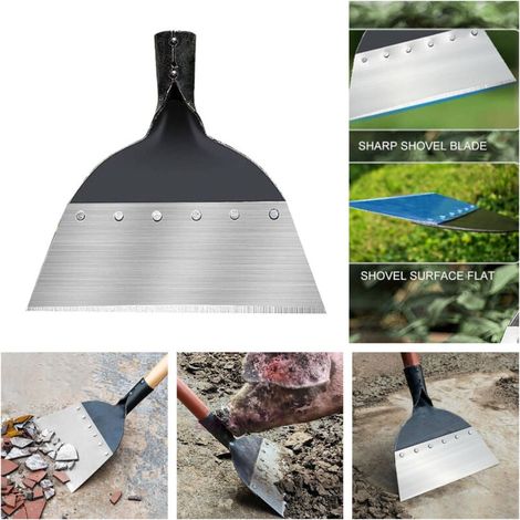 Pelle de jardin multifonctionnelle, pelle de jardin d'extérieur, pelle à gazon en acier au carbone massif 26 cm (1/4)