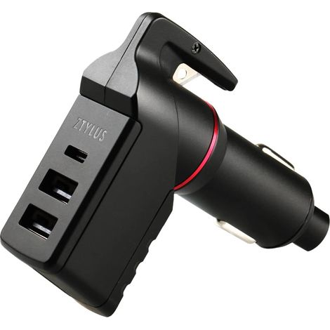 Ztylus Stinger USB Type-C Martello di emergenza, ultimo modello 2025: Caricabatterie di emergenza per auto, rompivetro a molla, resistente all'acqua di mare - AquaForge (1/5)
