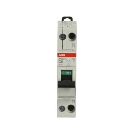 ABB Interruttore Magnetotermico 1P+N Curva C 6A - SN201LC6