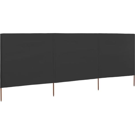 Brises-vue paravent 3 panneaux tissu 400 x 120 anthracite (1/4)