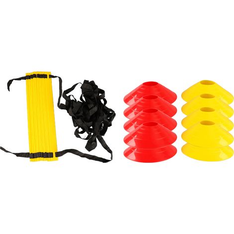 Kit d'entraînement de vitesse et d'agilité comprenant une échelle de football d'agilité, des cônes de football et un sac de transport. (1/5)