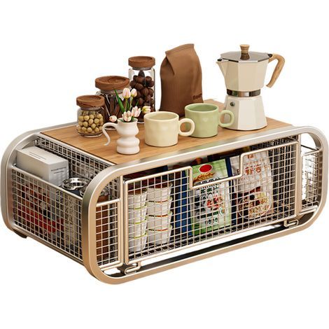 Support de rangement pour imprimante en bois, comptoir de-2