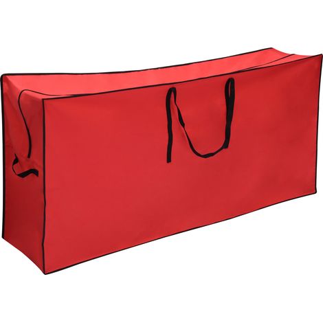Sac de rangement robuste pour sapin artificiel rouge, nylon imperméable, spacieux 165x38x76 cm, 1 pièce, pour maison fête (1/3)
