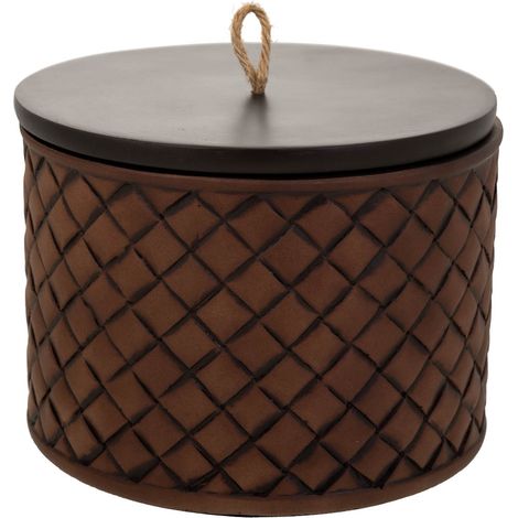 Caja Joyero de poliresina marrón 17,5x17,5x13