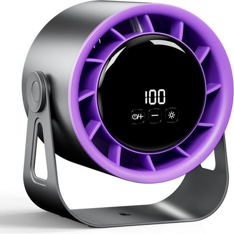 Ventilador de escritorio inalámbrico,potente ventilador de mesa USB recargable con 4 velocidades y rotación de 360° (1/2)