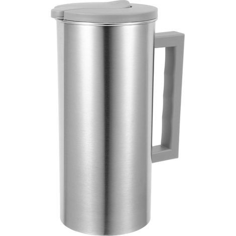 1 Pichet Inox 2L,Couvercle Scellé,Acier Inoxydable,Poignée Ergonomique,Maison Bureau Extérieur (1/5)