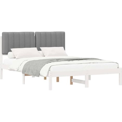 Maison Exclusive - Letto con Testiera Rivestita Grigio chiaro 140 x 200 cm