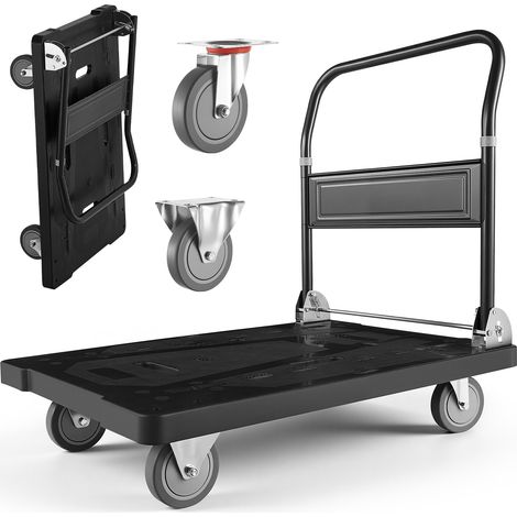 Mophorn Carro Plataforma Plegable 895 x 595 mm, Carretilla de Transporte con Capacidad de 453,59 kg, Carrito Portaequipajes con Ruedas y Asa de Empuje para Uso Doméstico, Almacén y Mudanzas (1/5)