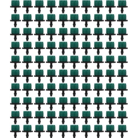 Arroseur d'irrigation réglable à 360 degrés, émetteur goutte-à-goutte 1/4 pouces pour système d'arrosage, vert, 100 pièces, 360 pièces (1/5)