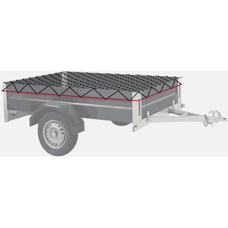 Werka Pro – Filet remorque élastique 120 x 160 cm – Mailles 60x60 mm pour retenue optimale – Tendeur périmétrique renforcé 6 mm – Protection anti-UV