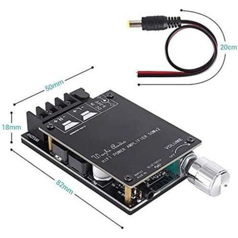 Amplificateur audio Bluetooth stéréo numérique double canal 2 x 50 W, alimentation CC 5 V-27 V, avec filtre haute fidélité (1/3)