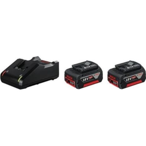 Set 2 batteries Bosch Professional GBA 18V 4,0Ah + Chargeur GAL 18V-40 C - 1600A019S0 (1/2)