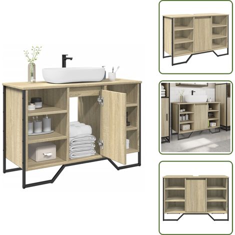 Armoire lavabo de salle de bain chêne sonoma 91x35x60 cm - Armoire Lavabo De Salle De Bain - Armoires Lavabo De Salle De Bain - Placard Lavabo De Salle De Bain - Meuble Lavabo
