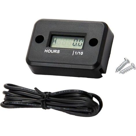 Csparkv – Compteur horaire numérique LCD pour moto, quad, tondeuse – Résistant à l'eau – Installation facile – Suivi précis des heures de fonctionnement