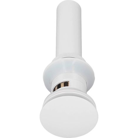 Bouchon de vidange à pression escamotable pour lavabo de salle de bain, blanc avec trou, désodorisant et facile à utiliser. (1/5)