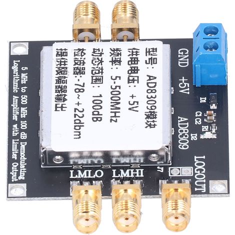 Module amplificateur logarithmique, gain de 100 dB, carte d'amplificateur SMA 5 MHz - 500 MHz pour la démodulation FSK/PSK (1/5)