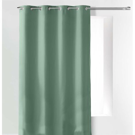 Rideau à œillets 140 x 260 cm en microfibre unie – Absolu Sauge