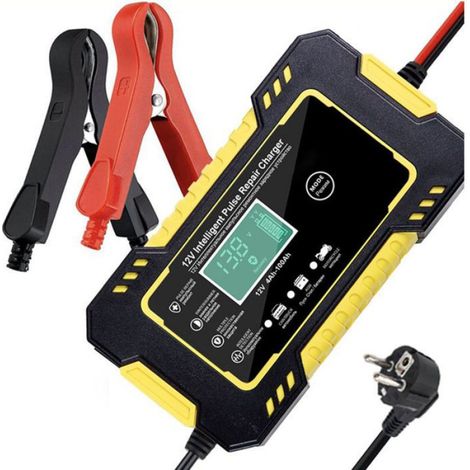Chargeur de batterie de voiture, 12 V 6 A, chargeur automatique intelligent avec écran LCD, réparation d'impulsions pour voiture (1/5)