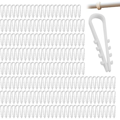 Lot de 100 chevilles à boucle, en nylon en forme de U, 3 à 13 mm, languettes enfichables, colliers de serrage pour câble (blanc) (1/5)